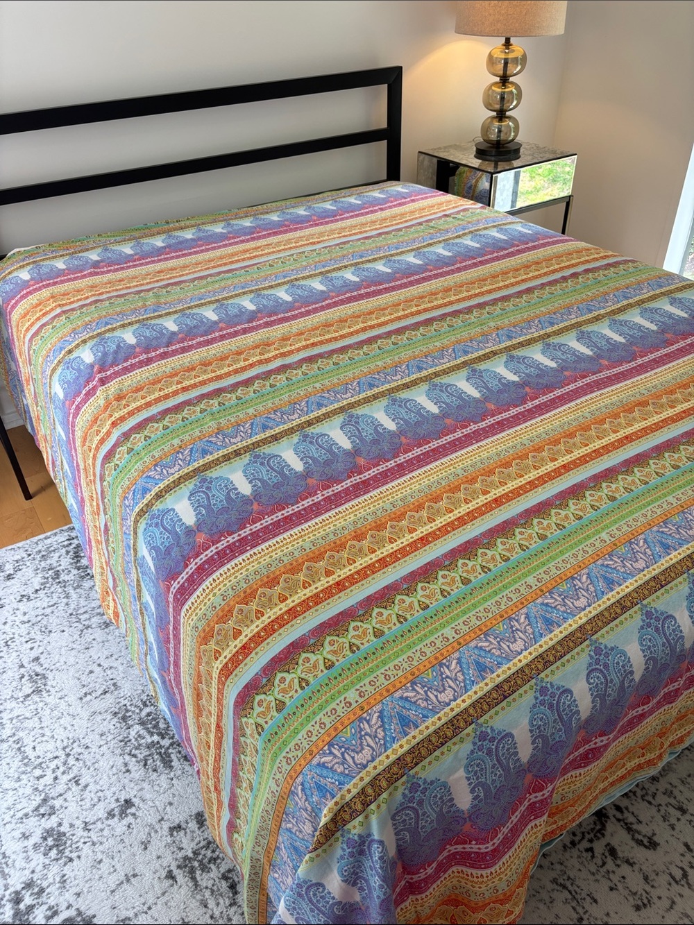 Echo Sofia Cotton Duvet Cover Set (Queen Size, Two Shams )
